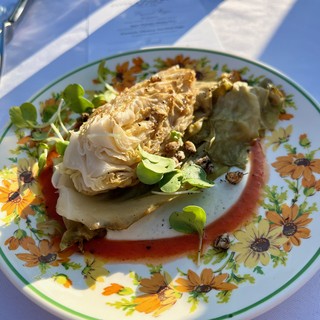 Grilled cabbage wedge salad