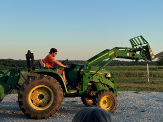 Tom takes the tractor for a spin
