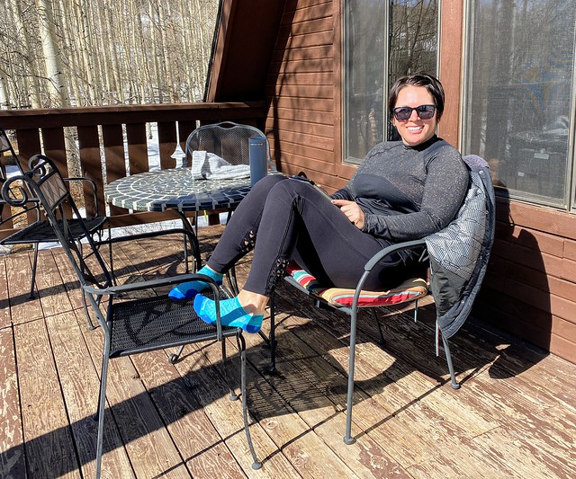 Morning reading on the patio