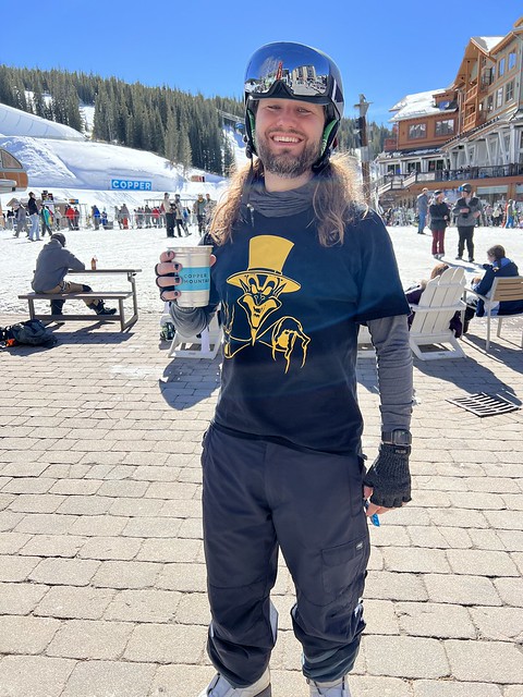A nice, cold post snowboard beer. Someone yelled "whoop whoooooop" at me, haha.