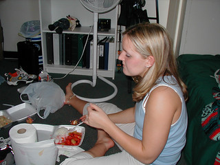 Shannon eating chinese