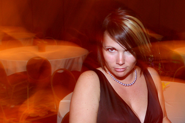 Kari hates it when I test my flash exposure on her.