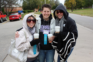 Walking around campus