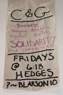 Signs - C and Gers ...because slaying dragons together builds solidarity (and character!)