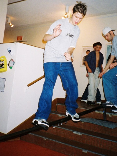 Sliding down the stairs