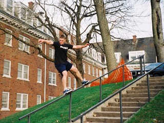 Soap Shoes - Jeremy Koch soaping the Olin hand rail