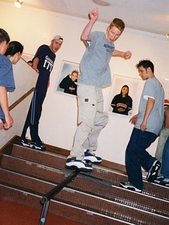 DJ Johnson - DJ sliding down the stairs