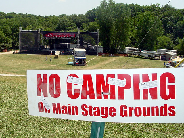 No Camping On Main Stage Grounds
