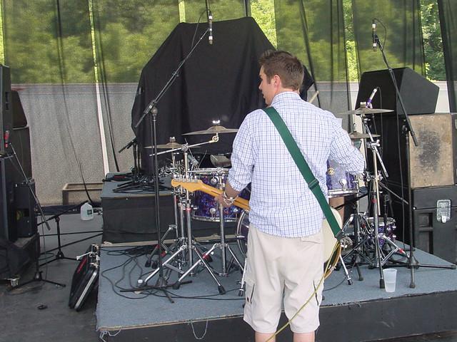 Walking around the stage during a sound check, haha