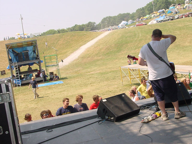 Walking around the stage during a sound check, haha