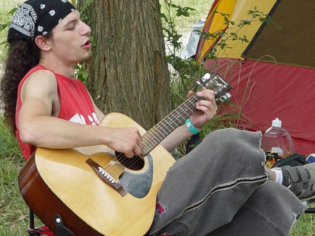 Our neighbor playing funny songs