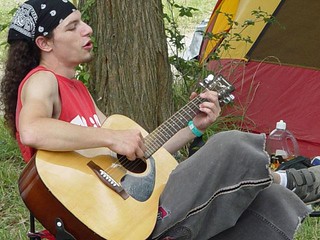 Travel - Our neighbor playing funny songs