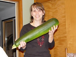 Teresa and her giant Zuchini