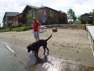 Teresa Reynolds - Ninja and Teresa on the Beach
