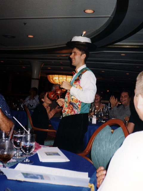 Zsolt with a cake on his head