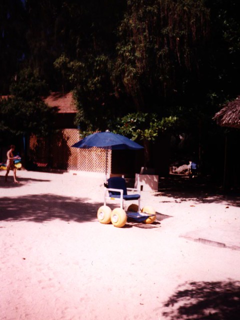 A beach wheelchair