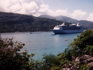 Looking at our ship from Haiti