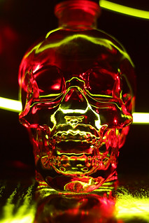 Skull - Red/Green Crystal Head (skull) vodka bottle