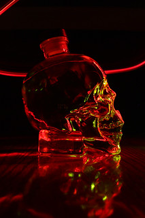 Skull - Red/Green Crystal Head vodka - skull bottle