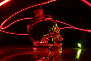 Skull - Red/Green Crystal Head vodka - skull bottle