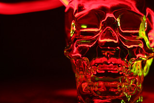 Skull - Red/Green Crystal Head (skull) vodka bottle