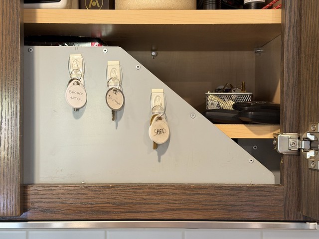 Before: keys were in this basket that was way too small with the fobs just thrown about.