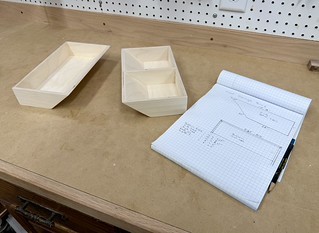 Made some lil bins to fit around our range hood