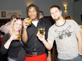 Sake bomb with our waiter at Kaji