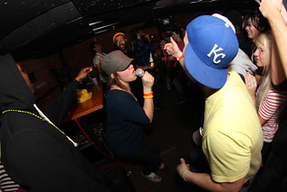 Some chick takes the mic