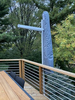 Umbrosa Paraflex umbrella covered up