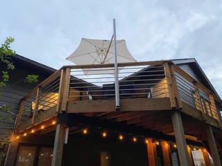 Umbrosa Paraflex mounted to our deck railing