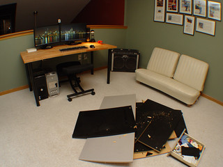 Tech - My new office - with the remains of my old desk