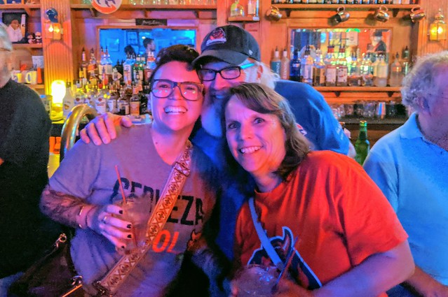 Watching Mathew's new band at the Yacht Club