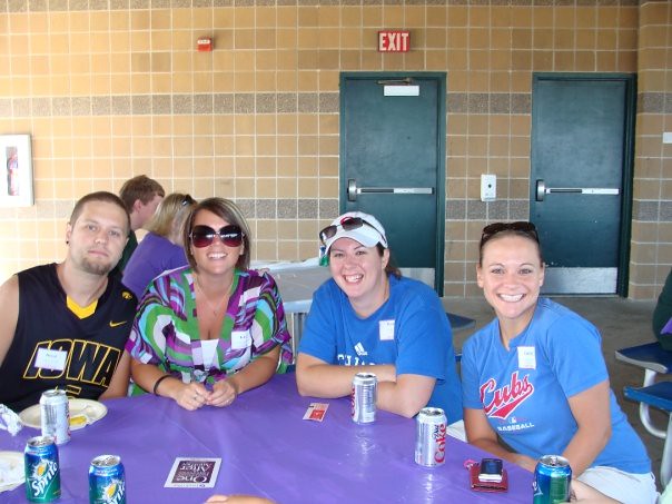 Derek Brooks ’03, Kari Reynolds Brooks ’04, Jessica Cross ’05, Lindsay Stoll ’03 Photo by...