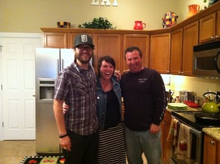 Derek Brooks and Kari Brooks - I've been kicked out of the kitchen  for Mother's Day dinner...! Photo by Rhonda Brooks