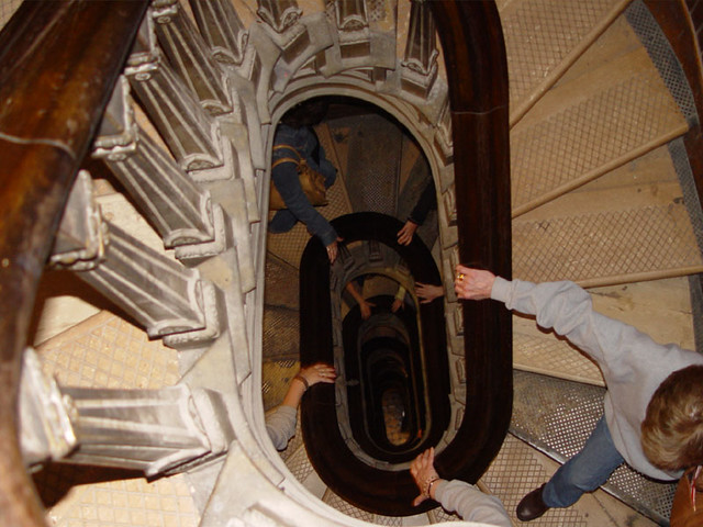 A few flights of spiral stairs