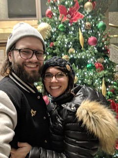 A blurry Christmas dinner selfie