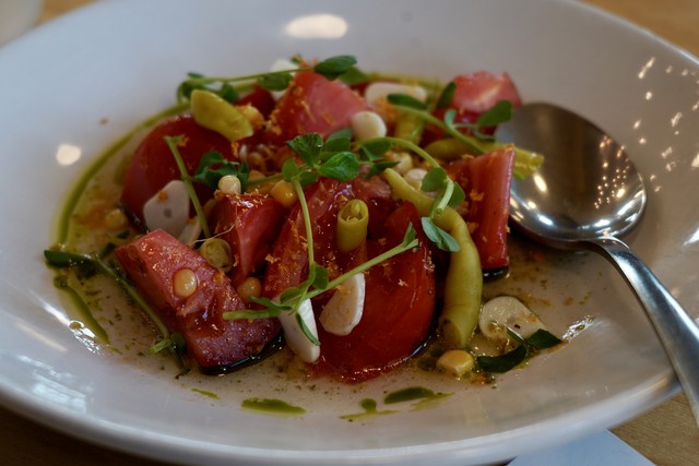 "Here's some tomatoes and pickled shit"