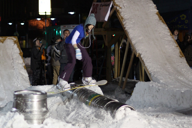 Chick Grinding the Kegs