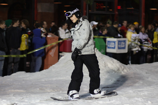 Snowboarder at the Rail Jam