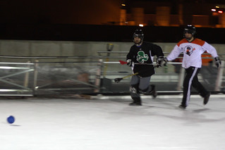 Broomball - Running up the ice