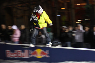 Snowboarding - Sliding the Redbull Box