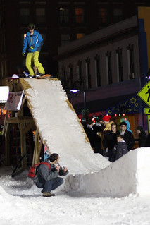 Snowboarding - Bout to drop in