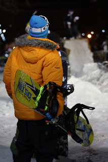 Snowboarding - Snowboarder at the Rail jam
