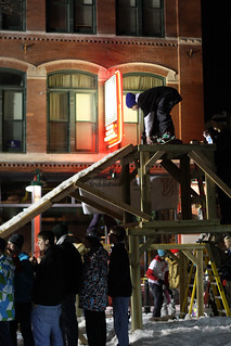 Snowboarding - About to Drop In