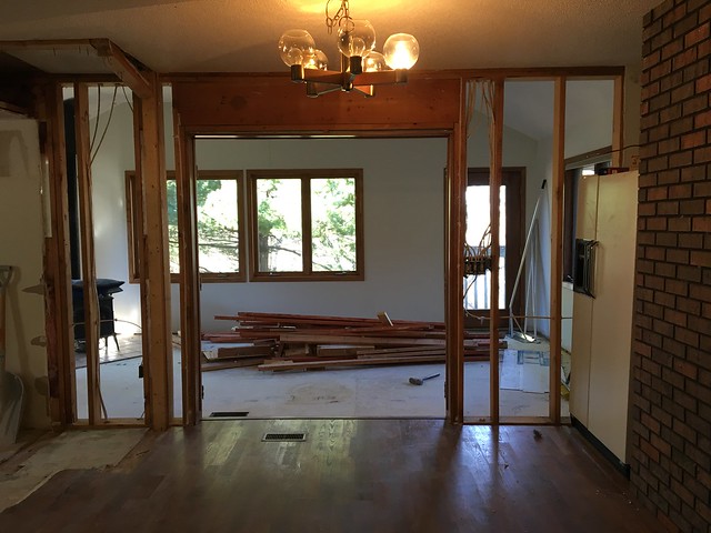 Drywall down... Can't wait to kill those studs