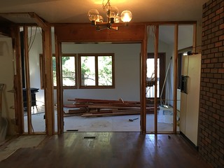 Drywall down... Can't wait to kill those studs