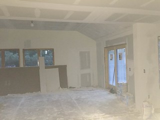 Dining room bein drywalled