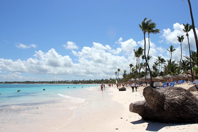 Looking down Bavaro Beach