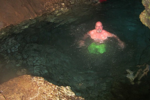 Swimming in the cave